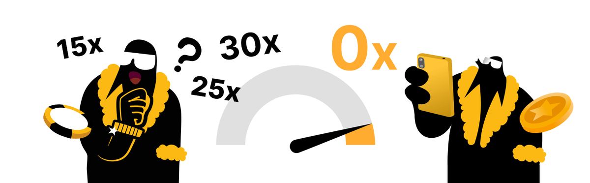Payers comparing wagering requirements from 15x to 0x at a new casino site