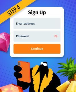 Signing up at a mobile casino fast and easy on phone.
