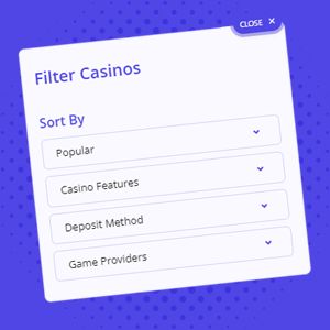Filtering choices help to remove Ninja Global OÜ online casino sites that aren't interesting to you