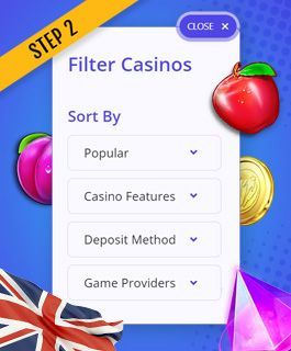 Use filters to shortlist the most popular casino sites